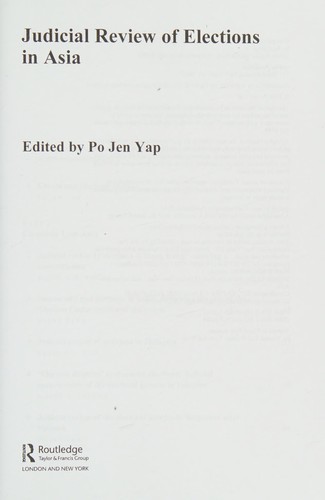 Cover for Judicial Review of Elections in Asia