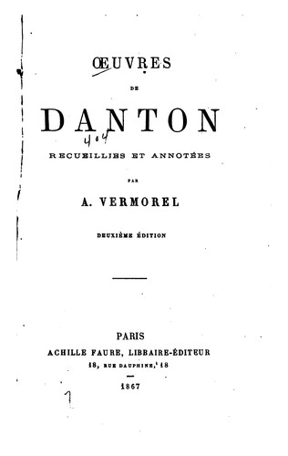Cover for Œuvres de Danton