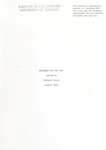 Cover for Children and the law