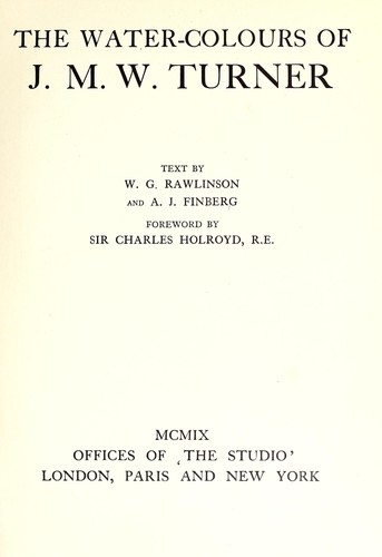Cover for The water-colours of J. M. W. Turner