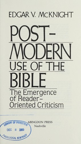 Cover for Postmodern use of the Bible