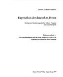 Cover for Bayreuth in der deutschen Presse