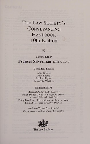 Cover for The Law Society's conveyancing handbook, 2003