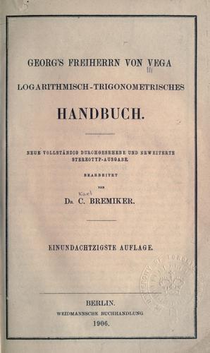 Cover for Logarithmisch-trigonometrisches Handbuch.