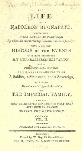 Cover for life of Napoleon Buonaparte ...