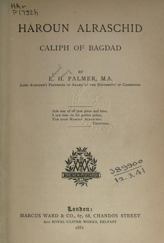 Cover for Haroun Alraschid, caliph of Bagdad