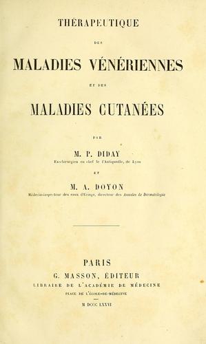 Cover for Thérapeutique des maladies vénériennes et des maladies cutanées