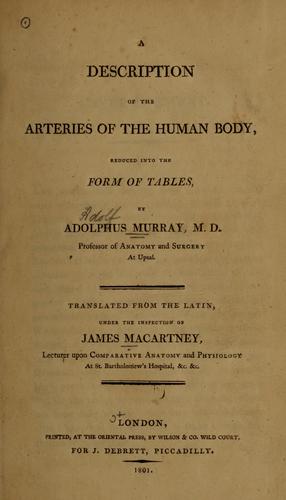 Cover for A description of the arteries of the human body, reduced into the form of tables