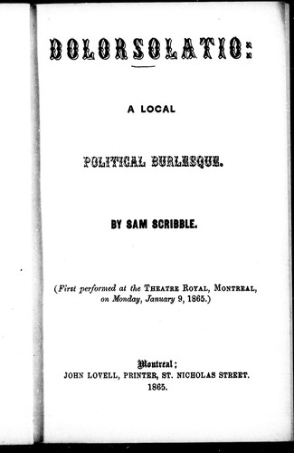Cover for Dolorsolatio, a local political burlesque