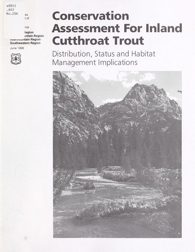 Cover for Conservation assessment for inland cutthroat trout