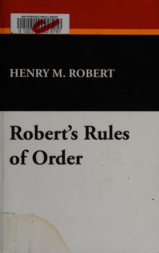 Cover for Robert's Rules of Order