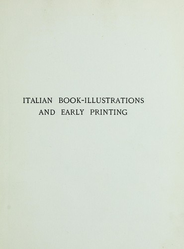 Cover for Italian book-illustrations and early printing