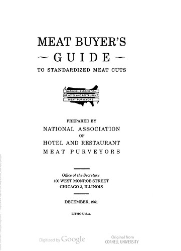 Cover for Meat buyer's guide to standardized meat cuts.