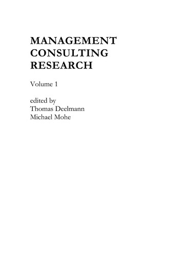 Cover for Selection and evaluation of consultants