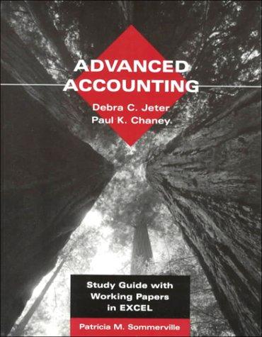 Cover for Advanced Accounting, Study Guide with Working Papers in Excel