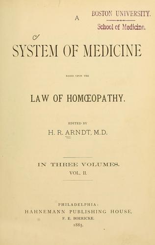 Cover for A system of medicine