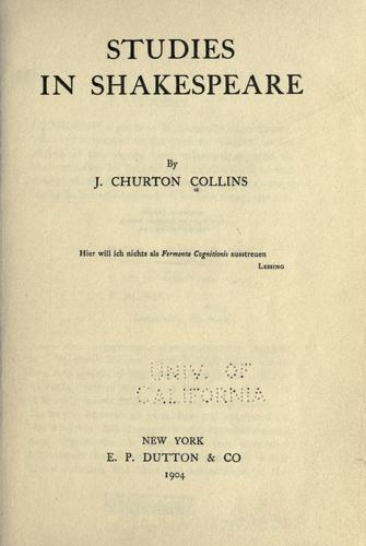 Cover for Studies in Shakespeare