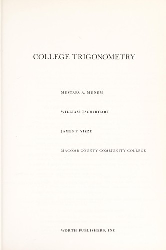 Cover for College trigonometry
