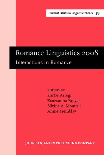 Cover for Romance linguistics 2008