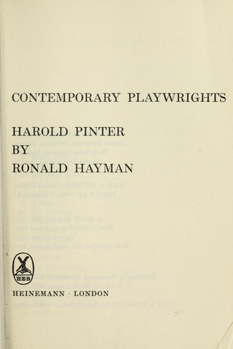 Cover for Harold Pinter