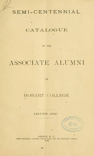 Cover for Semi-centennial catalogue of the Associate alumni of Hobart college