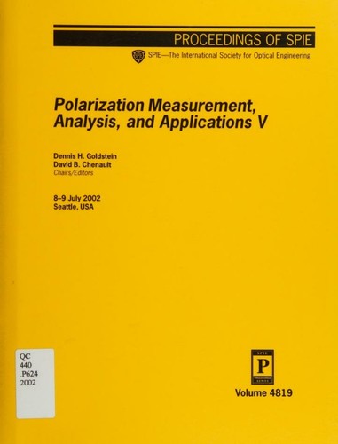 Cover for Polarization measurement, analysis, and applications V