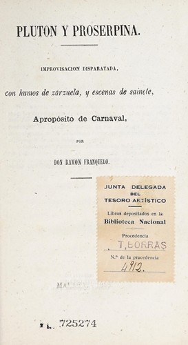 Cover for Plutón y Proserpina