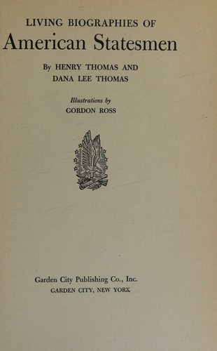 Cover for Living biographies of American statesmen,