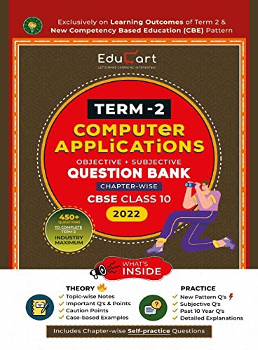 Cover for Educart Term II CBSE Class 10 Computer Application Questions Bank