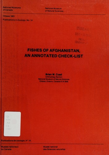 Cover for Fishes of Afghanistan, an annotated check-list