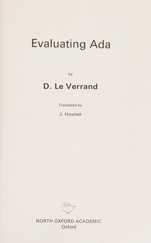 Cover for Evaluating ADA