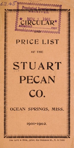 Cover for Circular and price list of the Stuart Pecan Co