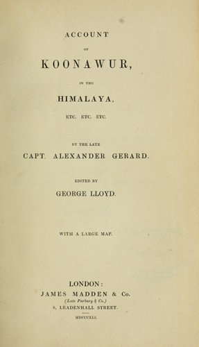 Cover for Account of Koonawur, in the Himalaya, etc