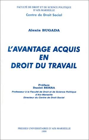Cover for L' avantage acquis en droit du travail