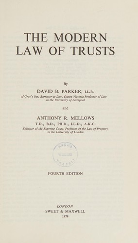 Cover for The modern law of trusts