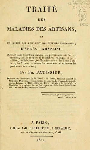 Cover for Traité des maladies des artisans