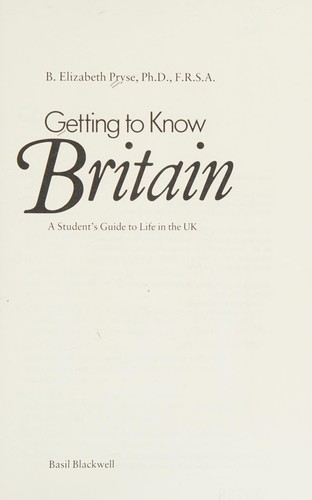 Cover for Getting to know Britain