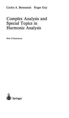 Cover for Complex analysis and special topics in harmonic analysis