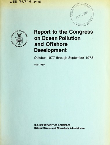 Cover for Report to the Congress on ocean pollution and offshore development
