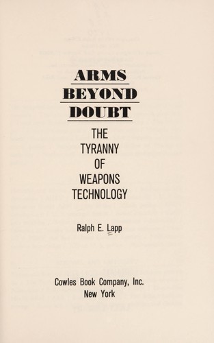 Cover for Arms beyond doubt