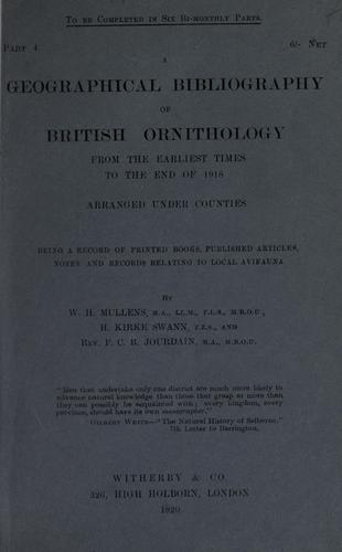 Cover for geographical bibliography of British ornithology