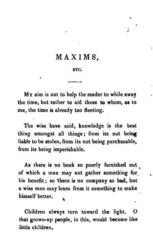 Cover for Maxims for meditation, conceits for conversation, gems of genius, pearls of great price