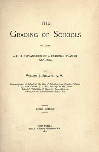 Cover for The grading of schools