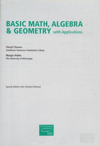 Cover for Basic math, algebra, and geometry with applications