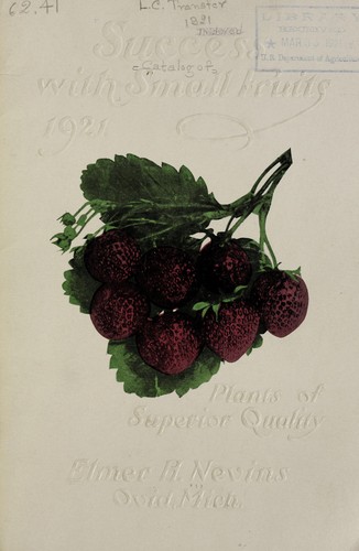 Cover for Success with small fruits 1921