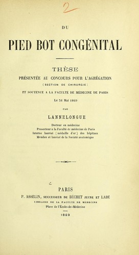 Cover for Du pied bot congénital