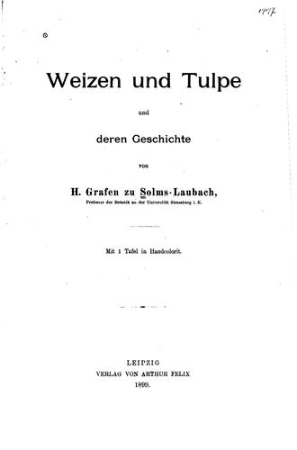 Cover for Weizen und Tulpe und deren Geschichte