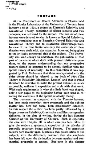 Cover for The theory of general relativity and gravitation
