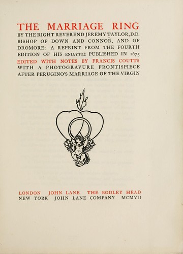 Cover for The marriage ring