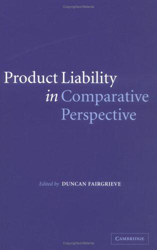 Cover for Product liability in comparative perspective